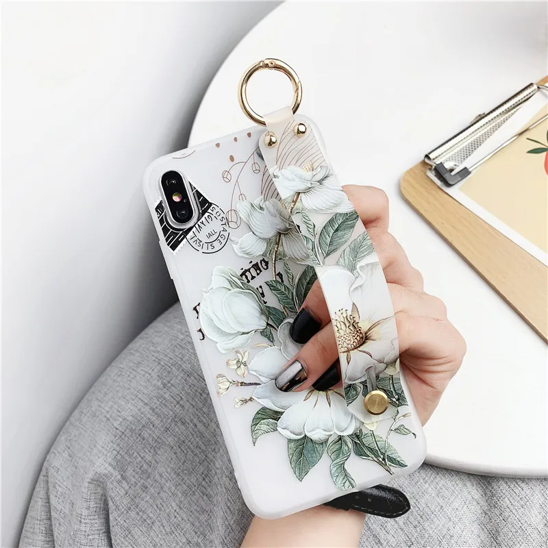 Wrist Strap A 3D рельефные Чехлы для телефона OPPO A11X A9X A7X A9 A5 F3 F7 F11 Pro Plus K1 Reno 2 девичий цветок мягкий силиконовый ремешок на запястье Чехол - Цвет: Wrist Strap A