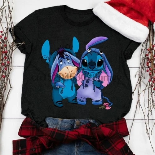 Eeyore and Stitch We Are Best футболка друзей Black Cotton S-5XL Сделано в U | Мужская одежда