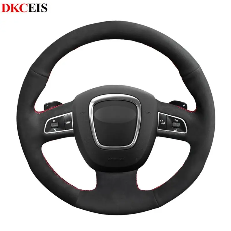 

Hand-stitched Black Soft Suede Car Steering Wheel Cover for Audi A3 8P Sportback A4 B8 Avant A8 D3 A6 C6 A5 8T Q5 8R Q7 4L S4 S3