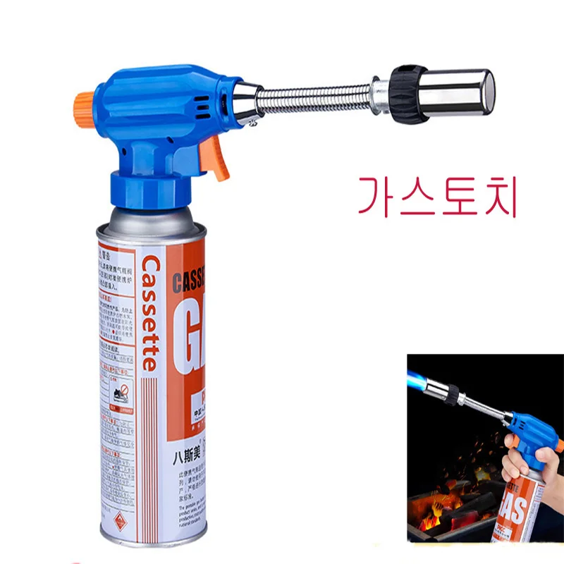Metal Flame Gas Torch Lighter Portable Tool Gas Burner Flame Torch Flamethrower with Adjustable