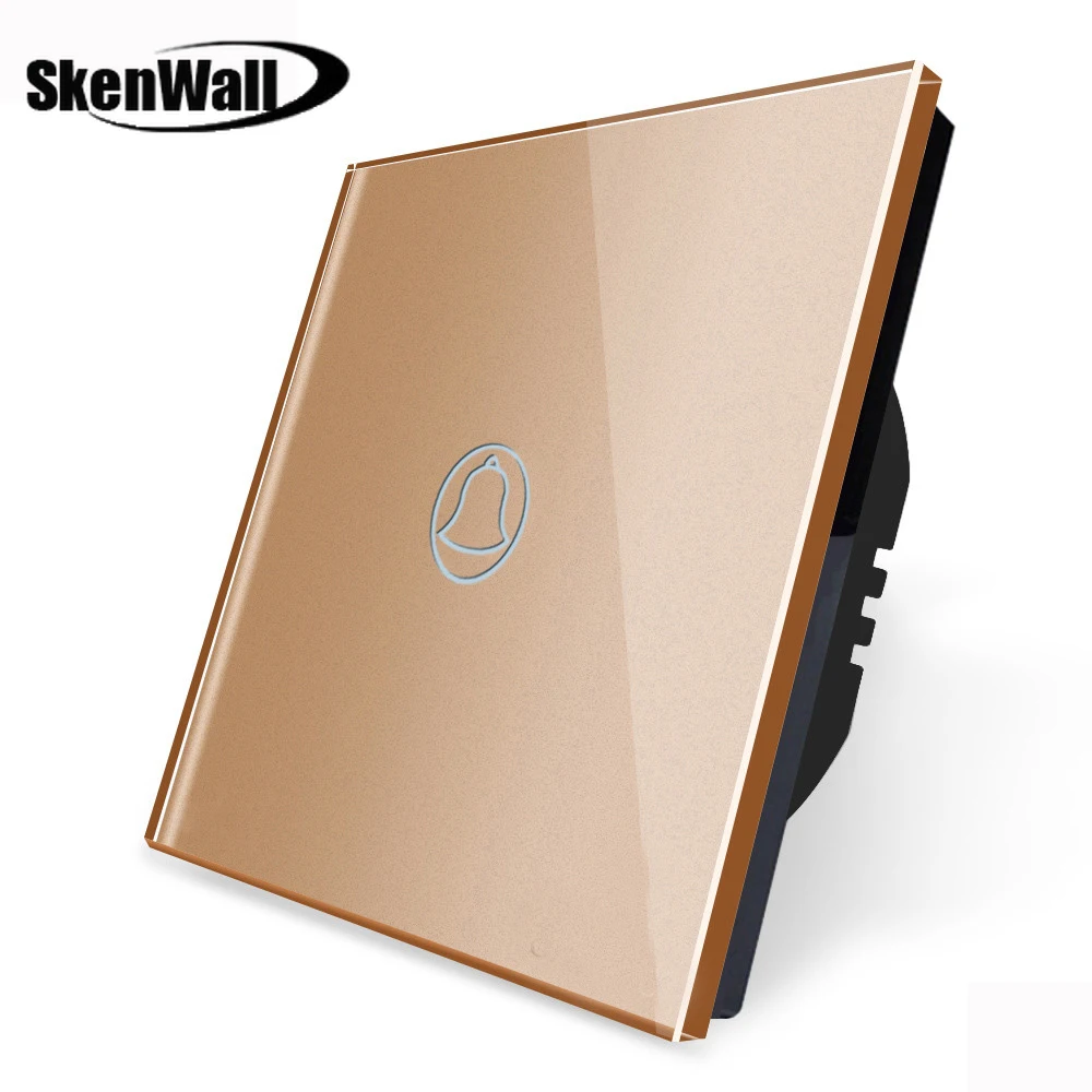 

EU Standard Crystal Glass Panel Waterproof Door Bell Switch Max Voltage 250V Touch Screen