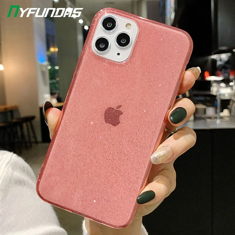 Блестящий Прозрачный чехол для телефона Apple iPhone 11 Pro Max 12 Mini X R XS XR 8 Plus 7 6 6S SE 2020 iPhone11