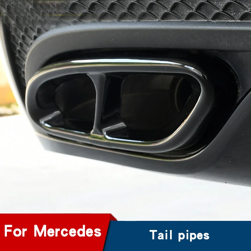 Car Tail Throat Sticker Four Exhaust Pipe Sticker For Mercedes C205 S205 W205 W213 C238 C253 Coupe W117 Glc X253 Class Silencer Mufflers Aliexpress