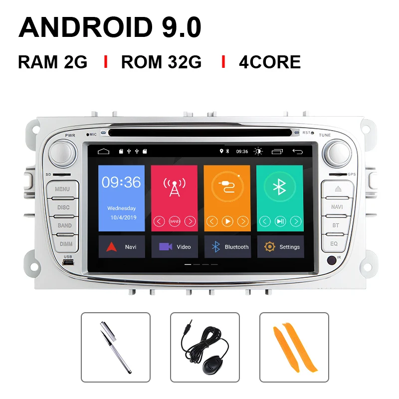 4G 64 Гб 2 din Android 9 автомобильный Радио мультимедиа для Ford Focus 2 3 mk2 Mondeo 4 Kuga Fiesta Transit подключения S-MAXC-MAX8 Core IPSDSP - Цвет: 4 Core 32 ROM