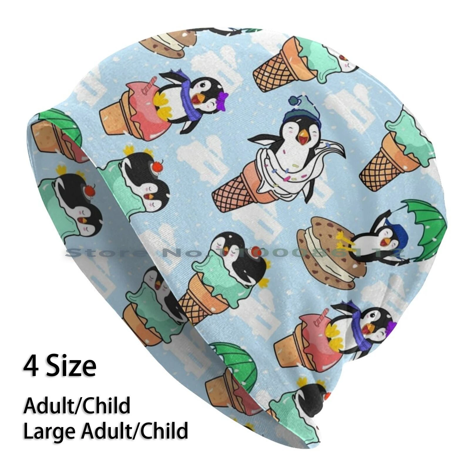 Penguin Beanies Knit Hat Penguins Antarctica Club Penguin South Pole Pingu  Ice Berg Sundae Gelato Pattern Taiyaki Scoop Cones| | - AliExpress