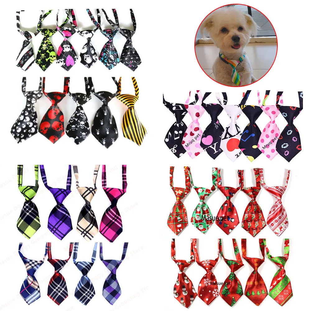 

10 Pcs Pet Product 4 Style Classic Puppy Dog Necktie Adjustable Dog Collar Bow Tie Handmade Pet Accessories For Small Dog