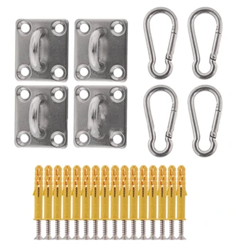 

2 Sets Suspended Ceiling Wall Mount U-Shaped Hooks Stainless Steel Heavy Duty Multi-Function Hammock Hook Metal Base