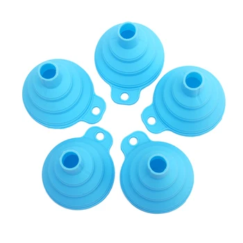 

5pcs/set Mini Portable Foldable Funnel Food grade Silicone Collapsible Funnels Household Liquid Dispensing Kitchen Tools
