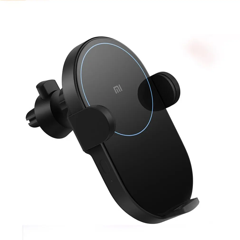 2019 Xiaomi Mi 20W MAX Qi Wireless Car Charger EPP Auto Pinch Car Phone Holder 2.5D Glass Ring Lit Charging for iPhone Samsung