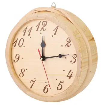 

Household Bathroom Clock Wooden Sauna Alarm Clock Family Bedroom Kitchen Bath Decoration Time