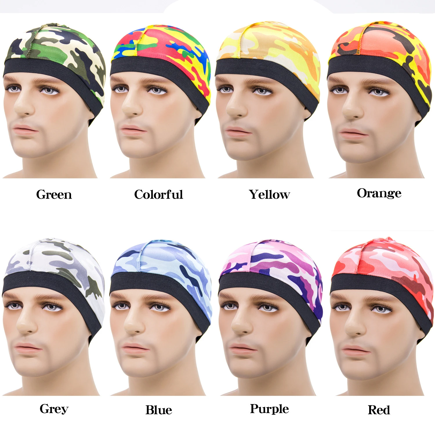 mens head wrap bandana Unisex Wave Cap Hip Hop Turban Headwraps Headwear Print Breathable Summer Sport Hat For Men wool scarf mens