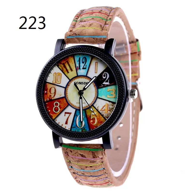 

-Women's Flower Colour Printing Belt Watch Wg1013 Cool Fashionable Watch Quartz Watch