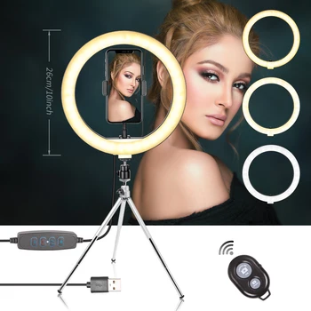 

6inch/16cm LED Ring Light Photography Ring Lamp With Tripod & Bluetooth ,Selfie LED Video Light For YouTube Makeup Video