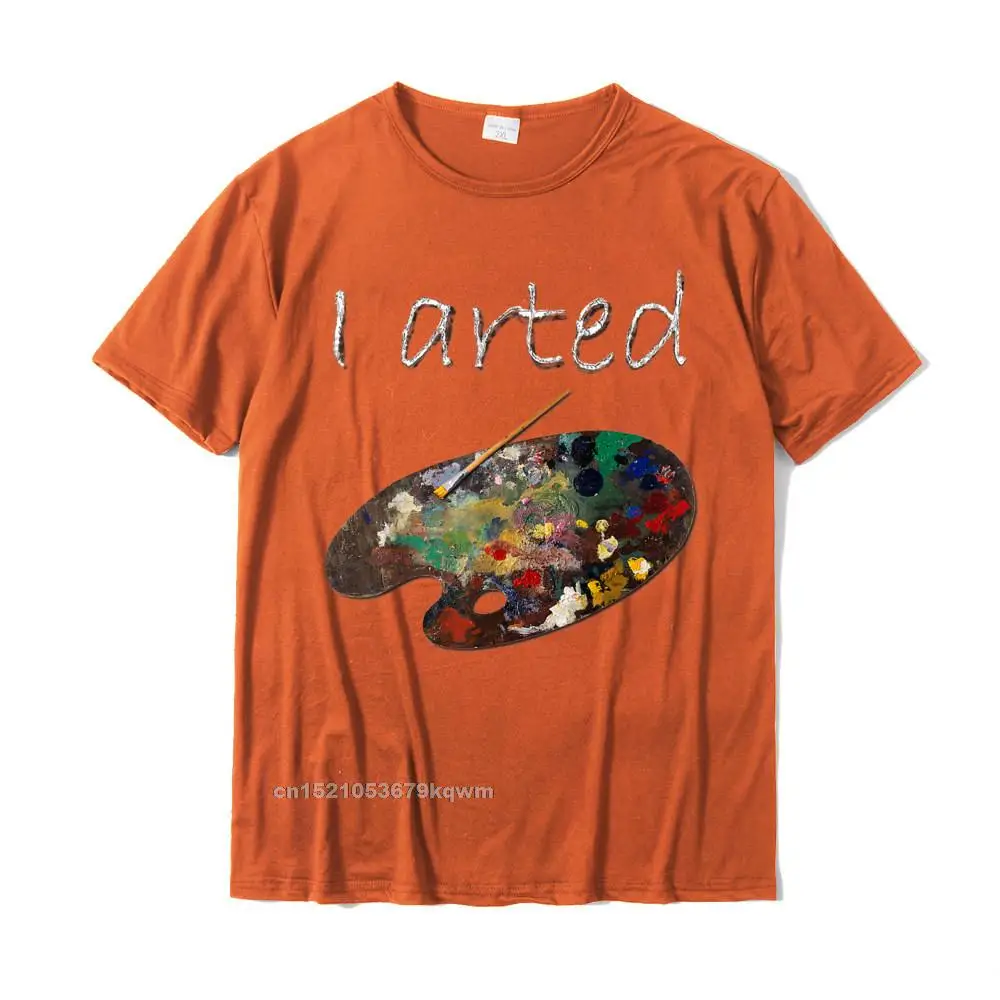 Men's T-Shirt Design Casual Tees 100% Cotton Crew Neck Short Sleeve Normal T Shirts Mother Day Top Quality I Arted T-Shirt - Funny Art Shirt - Adult Kids Boys Girls__4753 orange