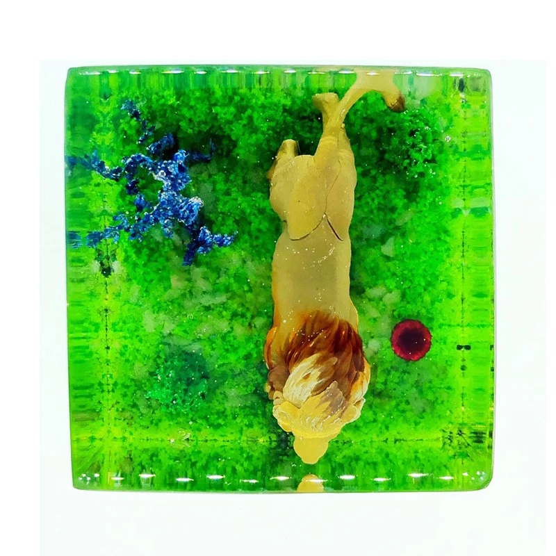 Handicraft Resin Lion Crystal Animal Qi Tan Ocean Hall Resin Decoration Car Decoration Creative Gift