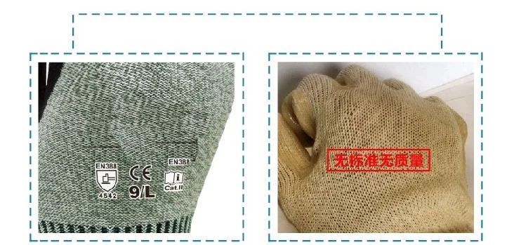 Duogeili Universial 5-уровневые анти-режущие защитные перчатки нитриловые резиновые ладони Sandy окунутые устойчивые к порезам HPPE Рабочие Перчатки