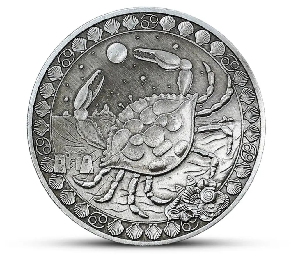 Новинка сувенирная монета 12 созвездий на рак Западная Астрология тисненые