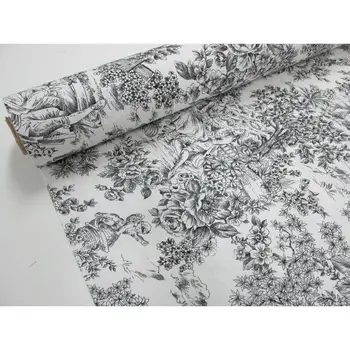 

PRINTED CANVAS TOILE oof JOUY Ref. ROMANTICA BLACK 2,45 MTS X wide 2,80 m