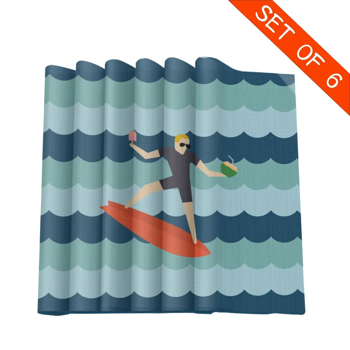 Столовые приборы для обеденного стола подставки для серфинга ваша жизнь доска для серфинга океан волна полистер чашка кофе настольные коврики для кухни 6 шт. домашний декор