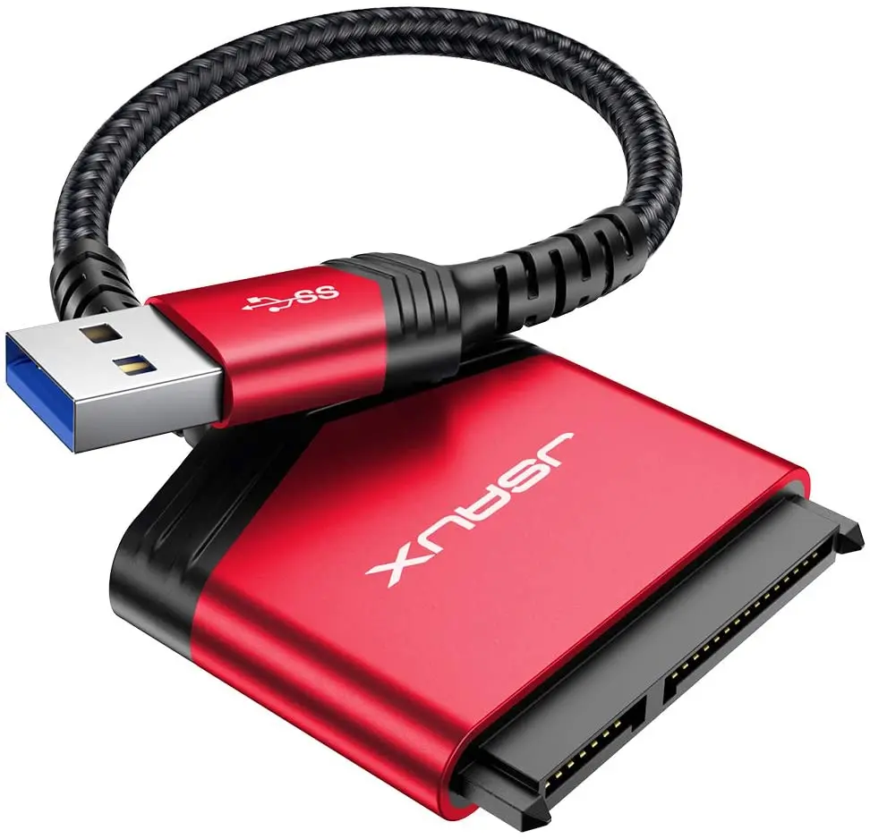 adaptateur de disque dur SATA III USB A 3.0 vers 2.5 câble en aluminium Shell 0.21m gris JSAUX Adaptateur USB 3.0 vers SATA