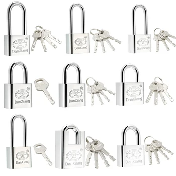 

uxcell 1pc Stainless Steel Padlock 30/40/50/60mm Body Width Hardened Shackle Chrome Finish Keyed Different/Keyed Alike