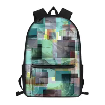 

Personalized custom geometric graphic printing youth backpack boy girl travel backpack student school bag laptop bag