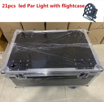 

21pcs led Par Light with flightcase 7x18W LED Flat SlimPar RGBWA UV Light 6in1 LED DJ Wash Light Stage dmx light Stage lighting led Strobe 6/10 channes
