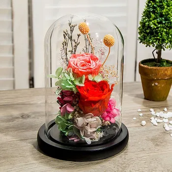 

2sets/pack 10*18cm Black Base Glass Dome Vase Home Decoration Diameter=10cm Height=18cm Glass Dome Friend Gift Wedding Favor