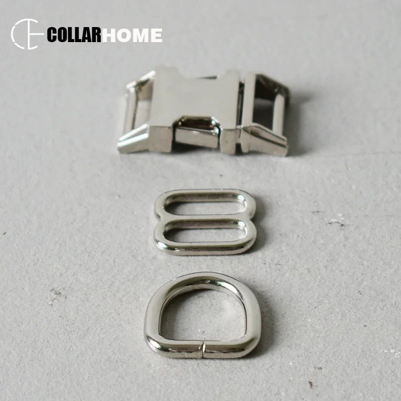 1 set plated metal buckle 15mm webbing D rings for bag dog pet collar DIY sewing accessories adjustment buckle sliders snap hook