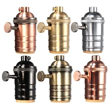 E26/E27 винтовой Цоколь для винтажной лампы Эдисона розетка латунный держатель для лампы промышленный ретро кулон фитинги блеск патрон приспособление