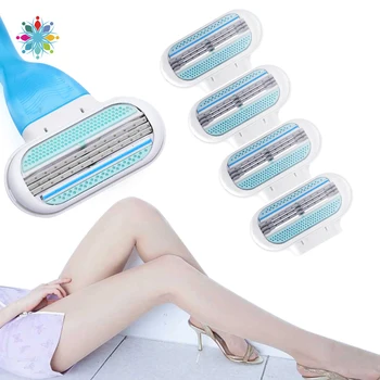 

4pcs/lot Beauty Shaving Razor Blade For Women Safety Female Sharpener 3 Layer razor For Venuse Razor Blade Head
