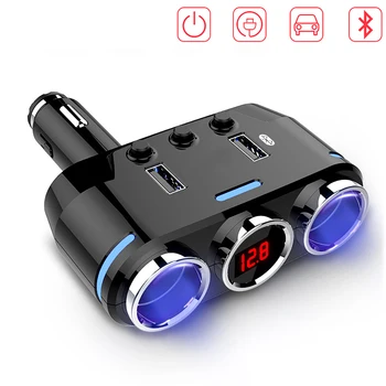 

LEEPEE Car Cigarette Lighter Socket Splitter Plug 12V 24V LED USB Charger Adapter USB Car Charger For Mobile Phone DVR