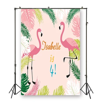 

Tropical leaves flamingo background photography backdrop party decorations girl baby shower photoshoot photo background XT-6509