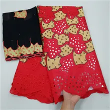 Швейцарские кружева ткань из Дубая Африканский хлопок кружевная ткань нигерийское кружево ткань хлопок кружево высокое качество 5+ 2 м