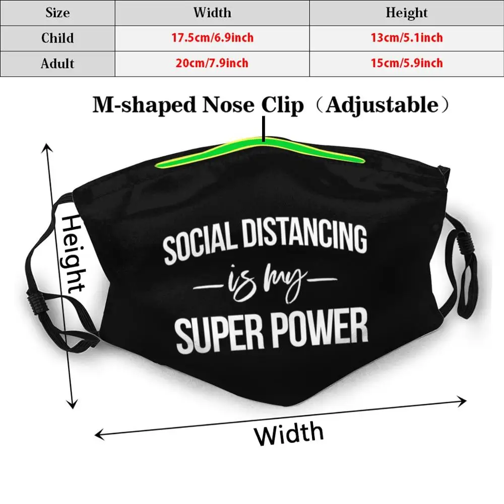 Social Distancing Is My Super Power Print моющийся фильтр Защита от пыли маска для рта холодная муха