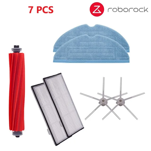 Xiaomi Roborock S7 S70 S75 S7Max s7MaxV T7S Plus Main Roll Brush Mop Rag Hepa Filter Side Brush Vacuum Cleaner Accessories 7 pcs