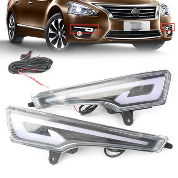

For Nissan Altima Teana 2013 2014 2015 Auto Parts Accessories 2pcs Car LED Daytime Running Lights DRL Turn Signal Lamp Light
