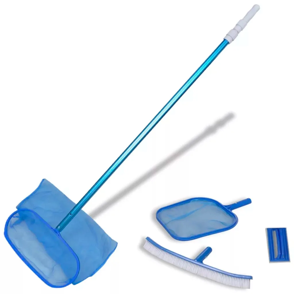 

Pool Cleaning Set Brush 2 Leaf Skimmers 1 Telescopic Pole 90505 Big Brush Telescopic Design Perfect For Removing Debris