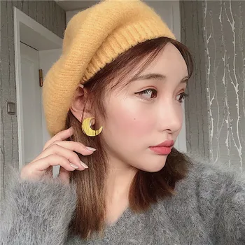 

Knitting Wool Beret French Female Japanese Painter Cap Restoring Ancient Ways Autumn Winter Season Warm Knitted Cap Hat Women