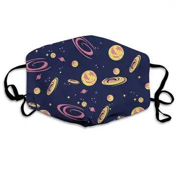 

Reusable Washable Mask, Space Planet Space Anti Dust Block Air Pollution Half Face Mouth Mask with Elastic Ear Loop