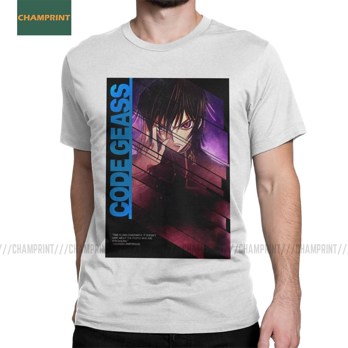 Мужские Винтажные хлопковые футболки с цитатами Code Geass Lelouch восстание Аниме Манга