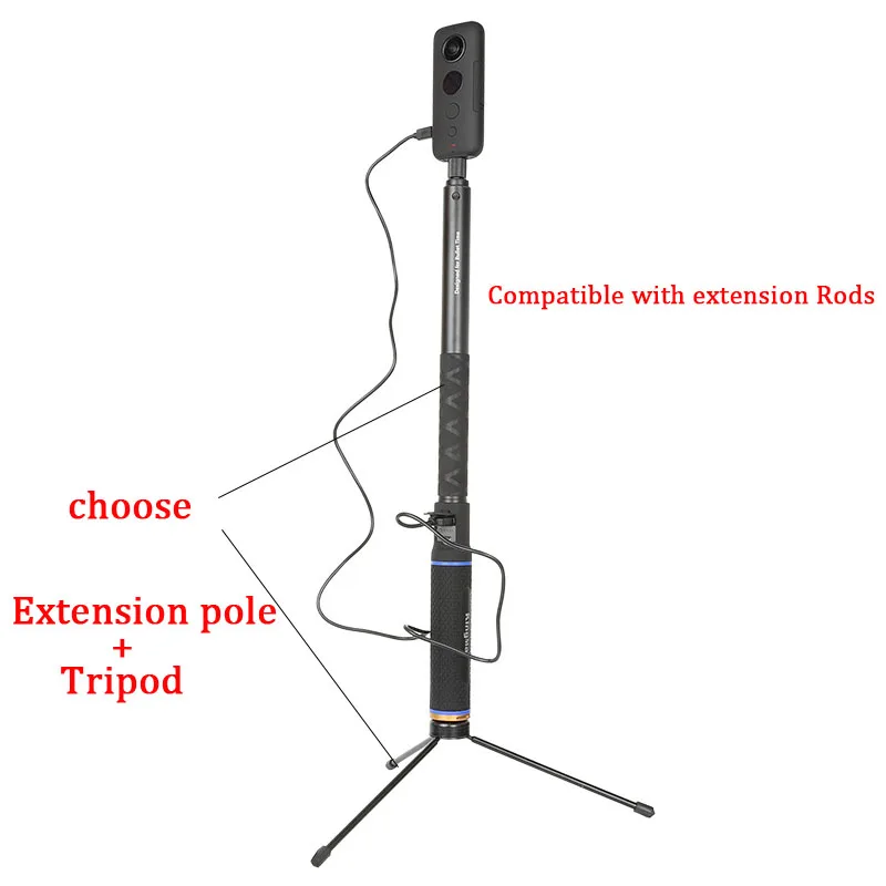 Портативный Дополнительный внешний аккумулятор, рукоятка, удлинитель, монопод, w Штатив для Insta360 One X, панорамные точки, аксессуары для камеры