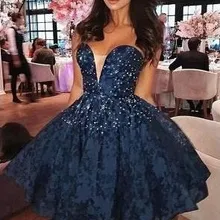 Маленькое темно-синее кружевное арабское короткое милое платье для выпускного вечера, без рукавов, вечерние коктейльные платья на заказ