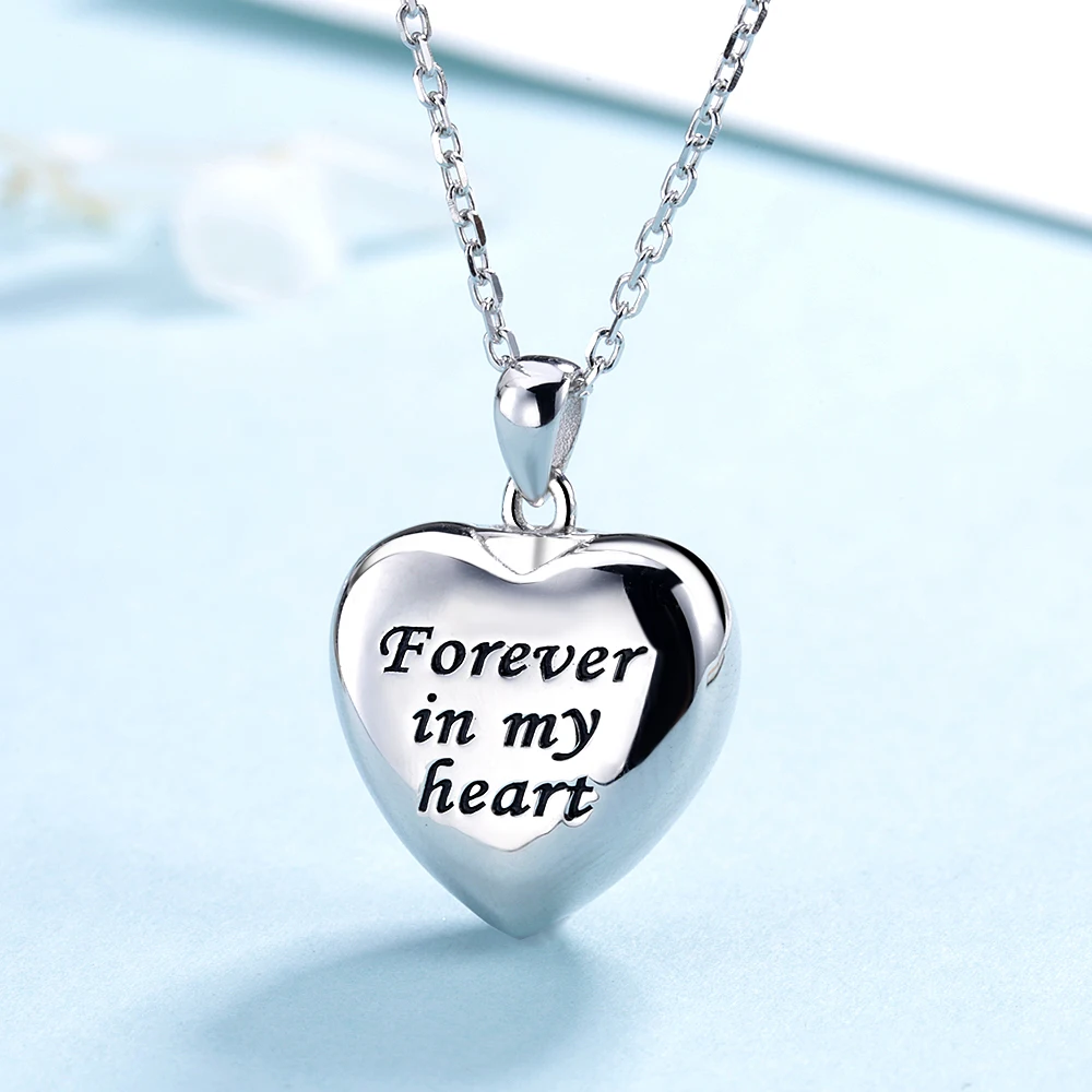 XiaoJing 925 пробы серебро forever in my heart подвеска кремация урна в виде сердца ожерелье для женщин на заказ фото памятные ювелирные изделия