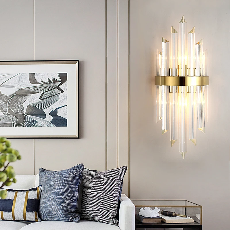 Modern Crystal Golden Wall Chandelier 1