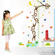 ZY100 стиль лесные Обезьяны Рыбалка для серии детская комната наклейки для измерения роста наклейки на стену настраиваемые оптовые