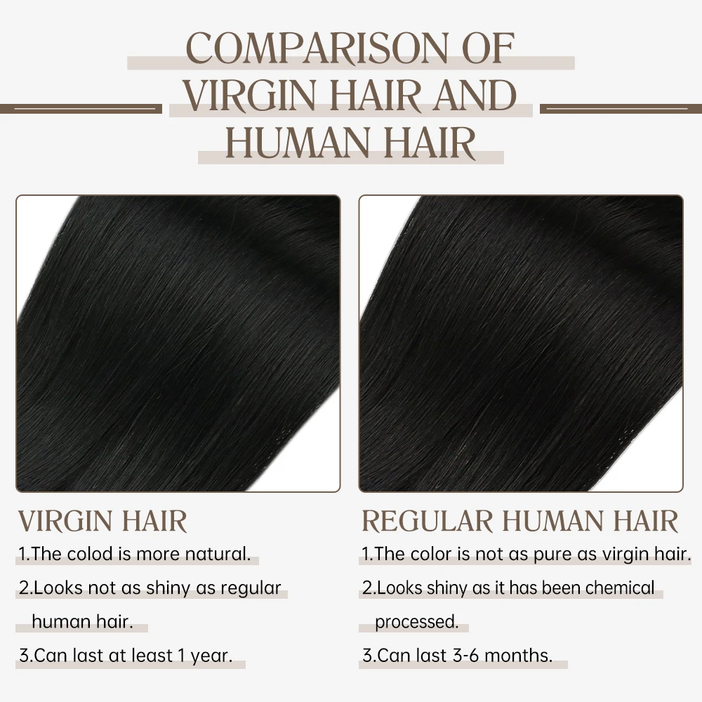 Moressoo Human Hair Weft Virgin Hair 100% Real Human Extensions Straight 50G/Pcs 14-22inch Natural Invisible Sew in Bundle