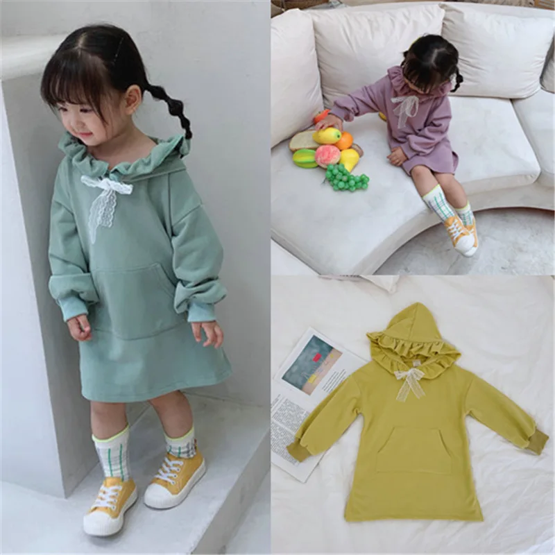 Ceny Mihkalev bawełna dziewczynek sukienka na jesień dla dzieci jesień ubrania 2020 dzieci ubrania dziewczyna bluzy dresse dziewczyna bluzy