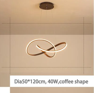 Model 1 coffee shape Домашний современный светодиодный подвесной светильник для гостиной, столовой, висячие лампы для дома, светодиодный подвесной потолочные светильники, светильники, золотые и белые и черные - Цвет корпуса: Model 1 coffee shape