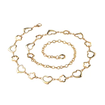 

Women Fashion Circle Metal Chain Belt Gold Silver Heart Fringes Ring Waist Chain Clothes Belts Lady Dress Accessories